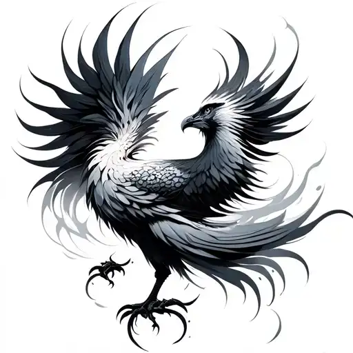 abstract phoenix tattoo design idea