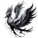 abstract phoenix tattoo design idea