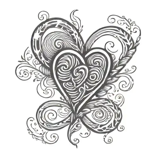 fingerprint hearts infinity symbol tattoo design idea