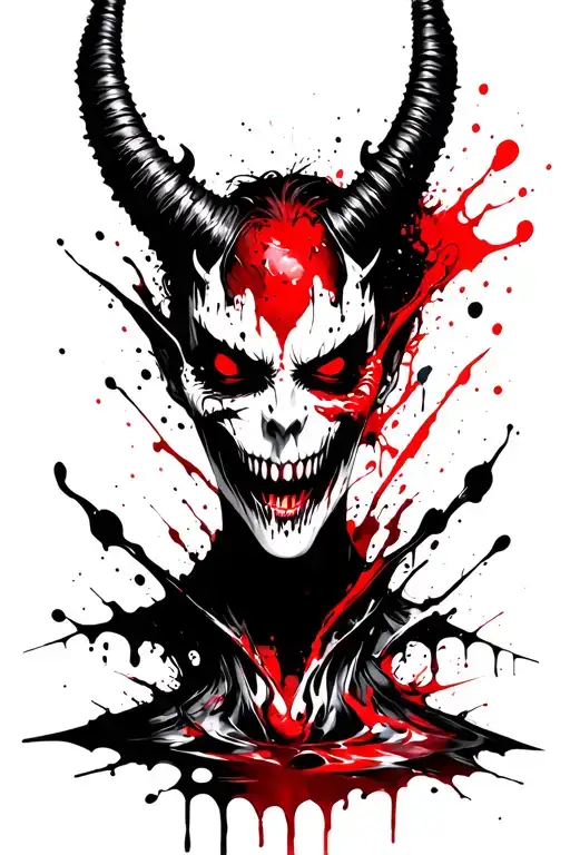 Demon face tattoo design idea