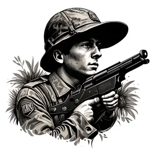 Anzac soldier memorial tattoo design idea