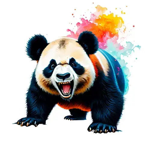angry panda bear tattoo design idea