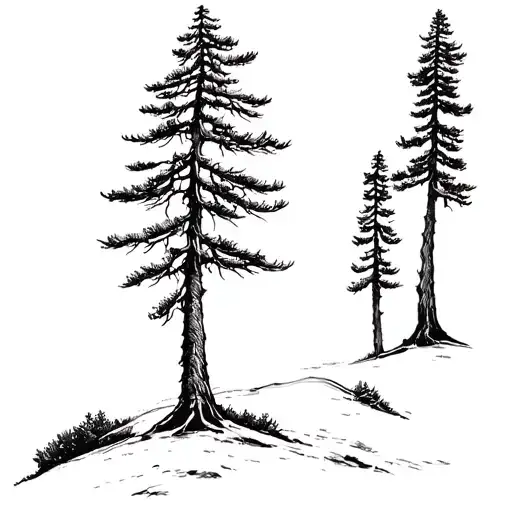 ponderosa pine tree tattoo design idea