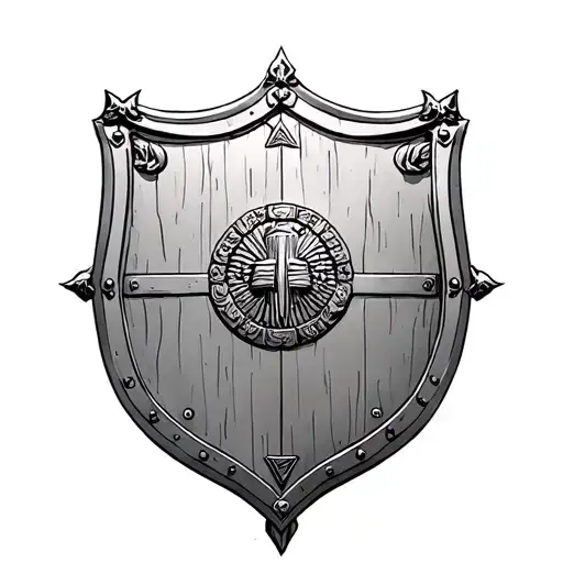 Roman shield tattoo design idea