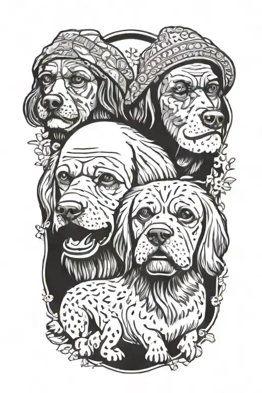Cheech and Chong as dogs tattoo design idea