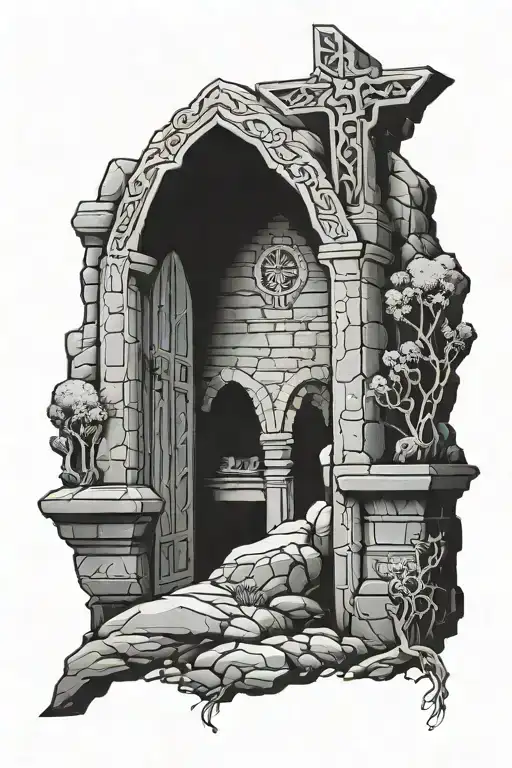 the empty tomb tattoo design idea