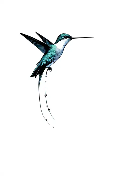 Hummingbird flying away from abuse survivor tattoo design idea