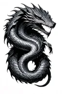 Jormungand serpent with lines tattoo design idea