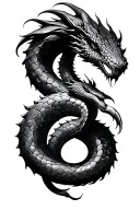 Jormungand serpent with lines tattoo design idea