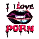 "I Love Porn" Text tattoo design idea