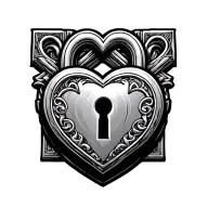 MCMLXII MCMLXIV in the shape of a heart shaped lock tattoo design idea