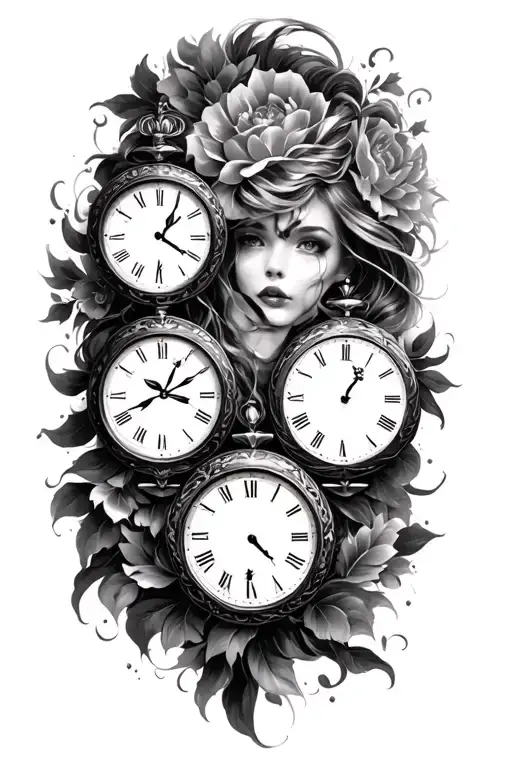 "Craig Chloe Millie" 3 clocks left shoulder going vertical tattoo design idea