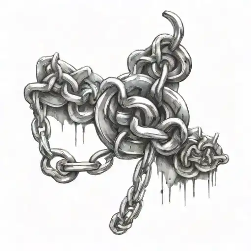 chains breaking free tattoo design idea