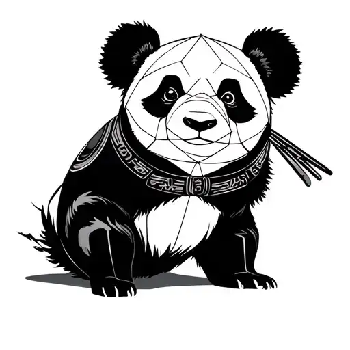 Samurai panda tattoo design idea