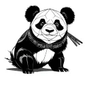 Samurai panda tattoo design idea