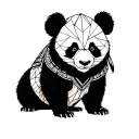 Samurai panda tattoo design idea