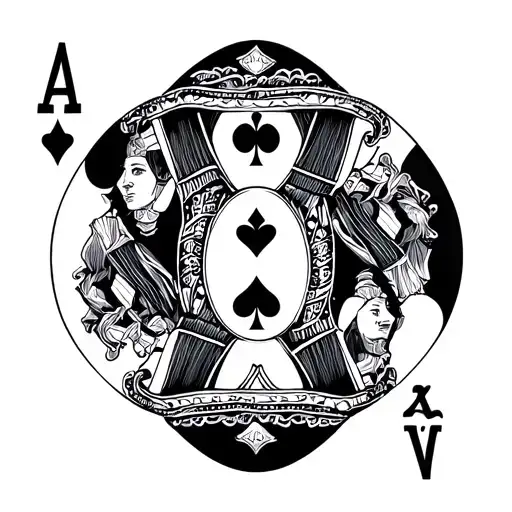 king queen spades Keith Gloria 8ball tattoo design idea