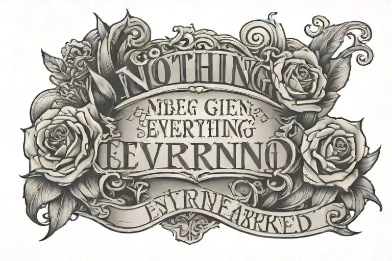 Nothing given, everything earned text tattoo design idea