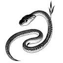 grass snake coiled tattoo design idea