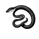grass snake coiled tattoo design idea