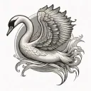 Swan Flying bird tattoo design idea