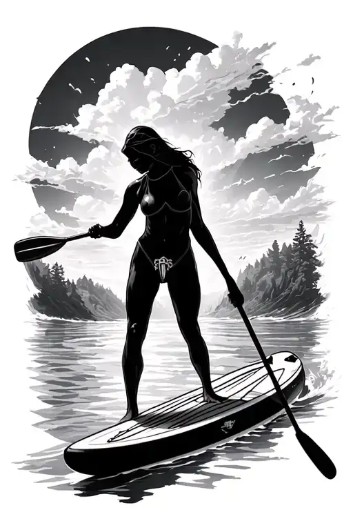 Paddleboard tattoo design idea