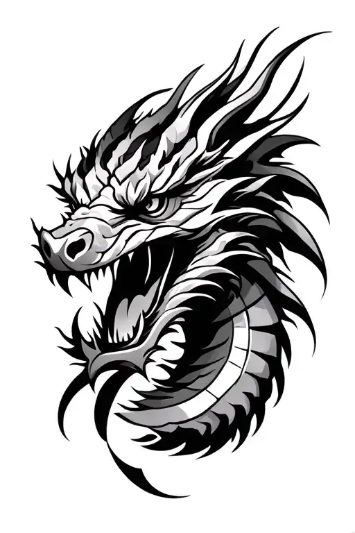 tribal dragon head tattoo tattoo design idea