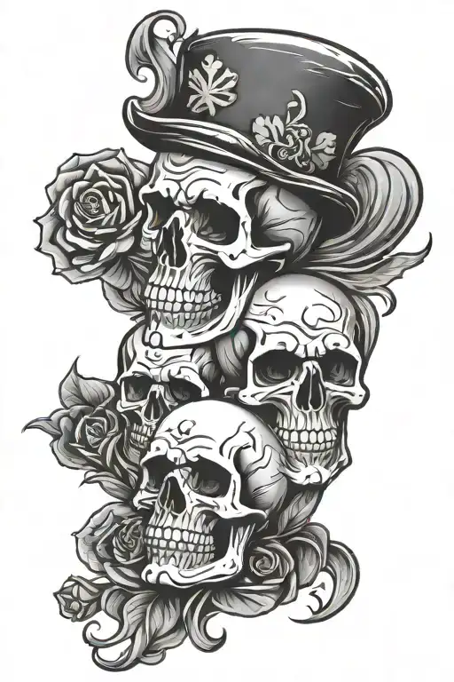 Irish skulls traditional style tattoo tattoo design idea