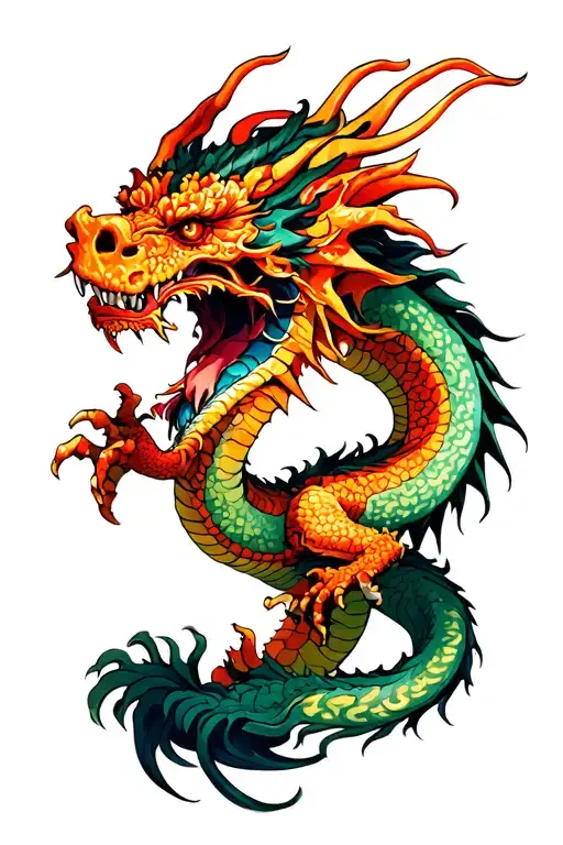 undead dragon tattoo design idea