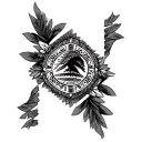 Aztec Mexican flag tattoo design idea