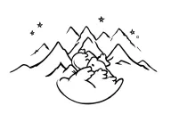 mama bear 2 cubs Mountain star sign tattoo design idea