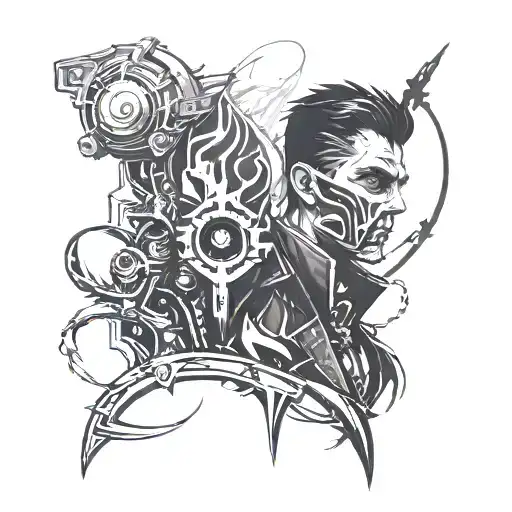 Dishonored Mark Of The Outsider and ac black flag logo tattoo design idea