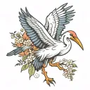 stork bird tattoo design idea