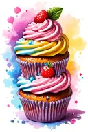 cupcake tower tattoo design idea