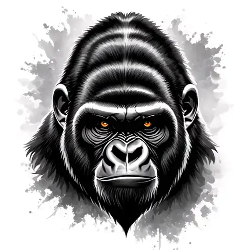 half gorilla face tattoo tattoo design idea