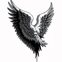Wings + blank sign + 2025 tattoo design idea