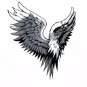 Wings + blank sign + 2025 tattoo design idea