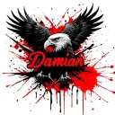 "Damian " Eagle design tattoo design idea