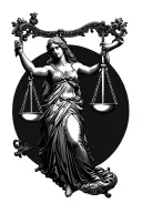 lady of justice holding scales tattoo design idea