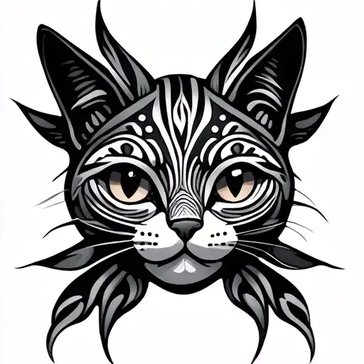Can you make a minimalist alebrije cat tattoo tattoo design idea