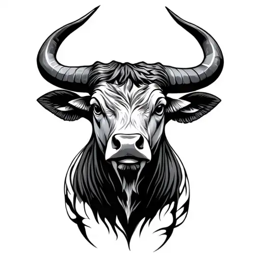 Zodiac sign taurus bull tattoo design idea