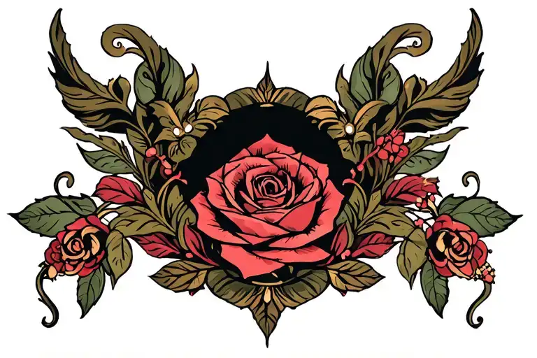 feminine tummy tuck tattoo design with elements tattoo design idea