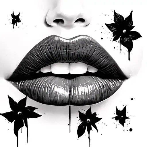 Lip tattoo design idea