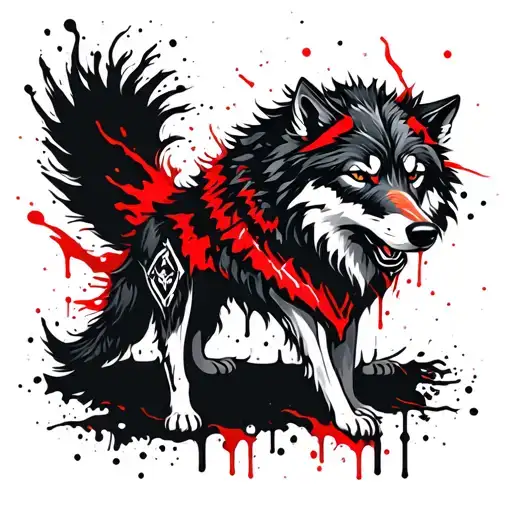 fenrir viking norse wolf tattoo design idea