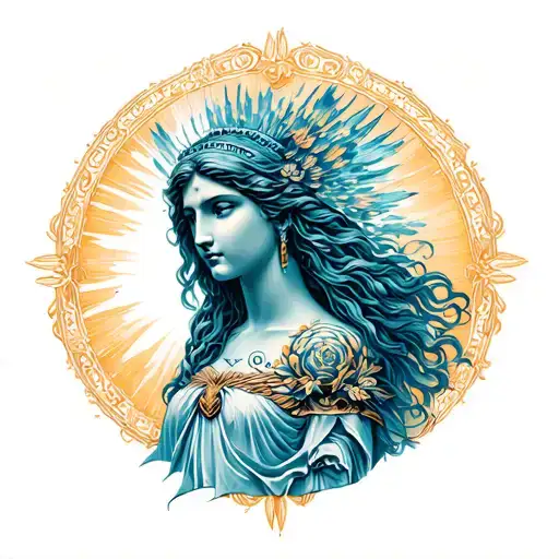 Nyx Greek goddess tattoo design idea