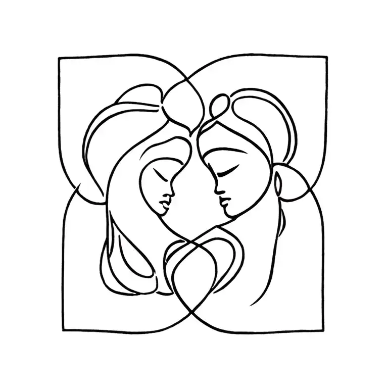 celtic mom daughter and son tattoo design idea