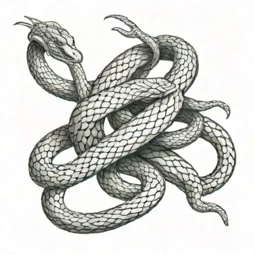 Moses staff snake intertwined tattoo design idea
