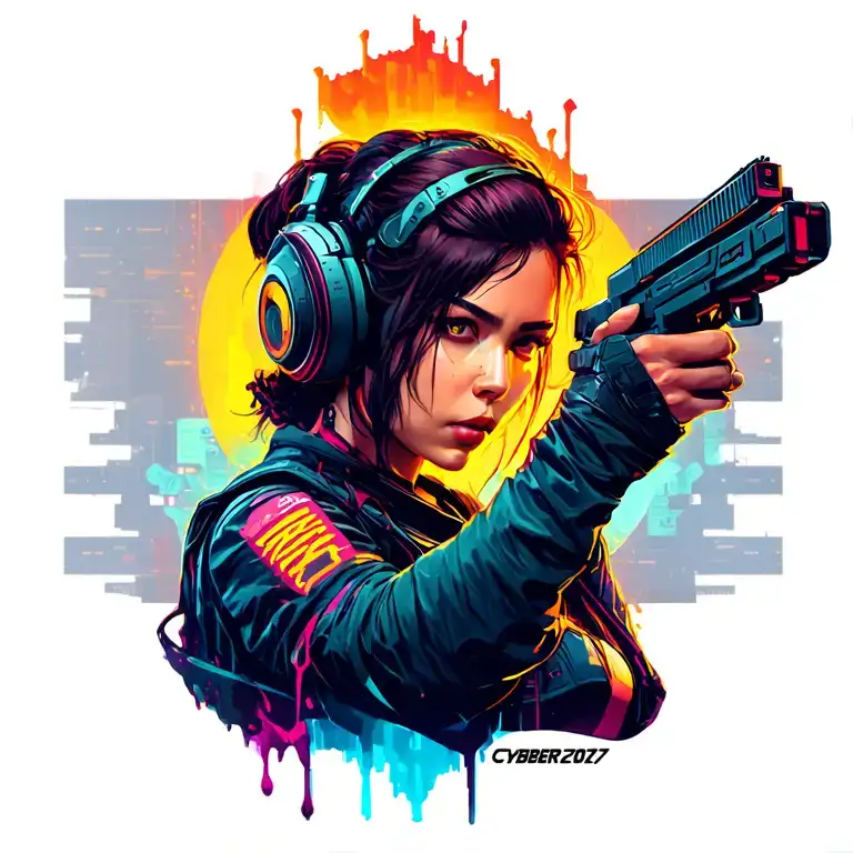 Cyberpunk 2077 tattoo design idea