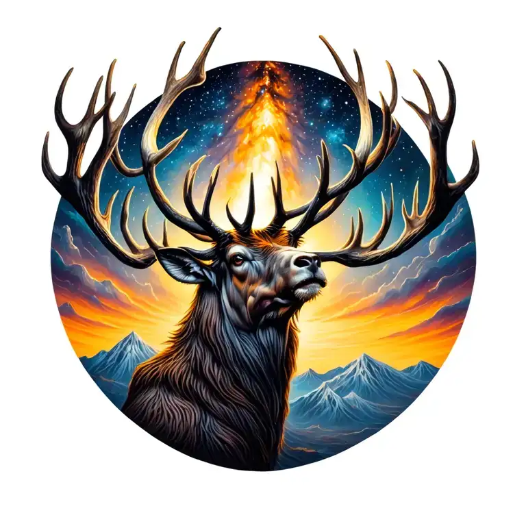 Wendigo howling to the stars for guidance  tattoo design idea