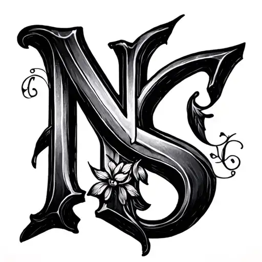 letters N S couples tattoo tattoo design idea